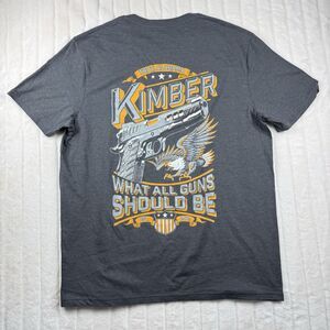 Kimber Rapide Dawn 1911 T-Shirt Men's XL Heather Gray Double Sided Graphic Print